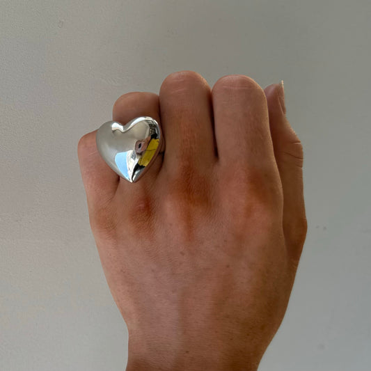 NOAH Silver Chunky Heart Ring