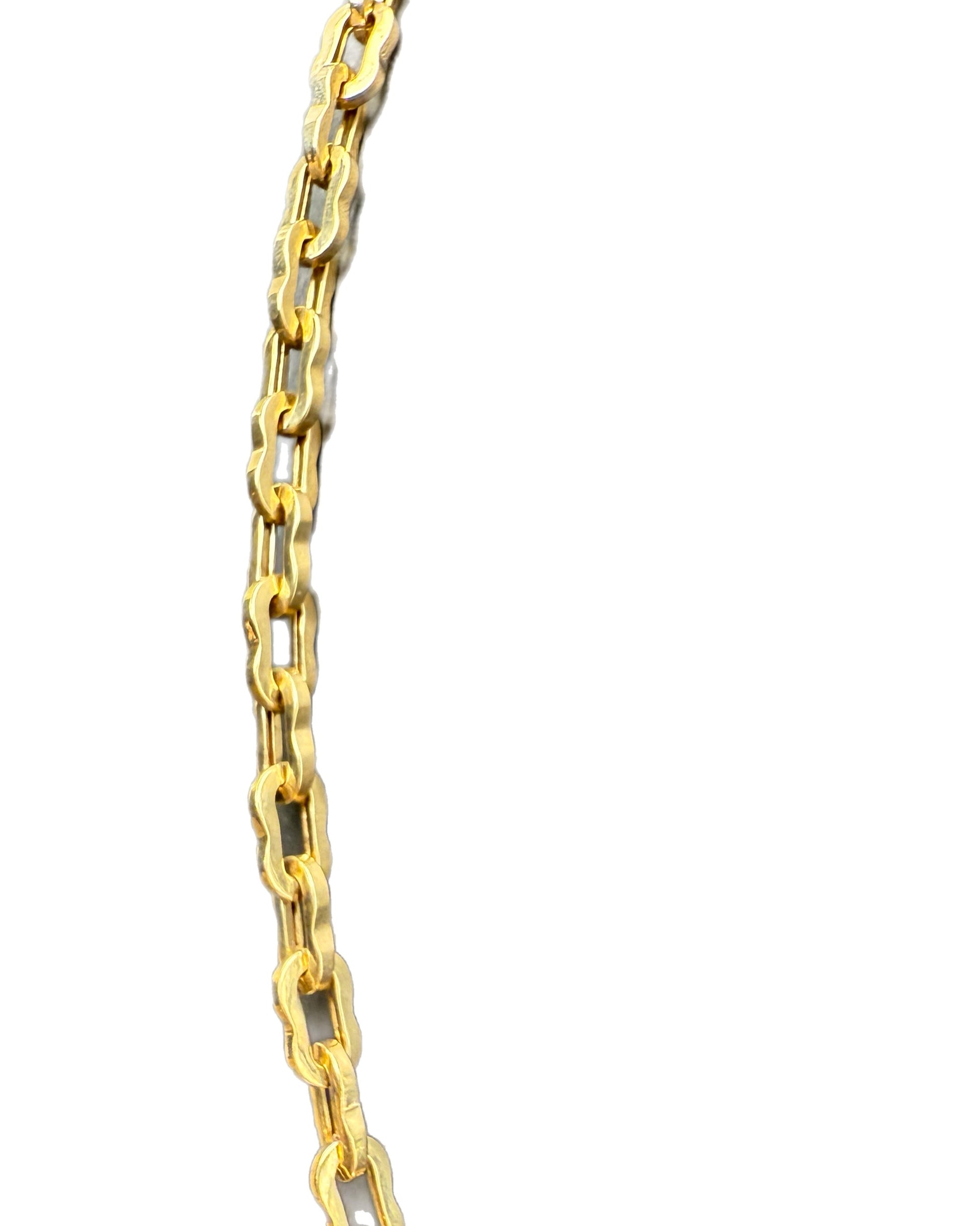 Gold chain on a white background