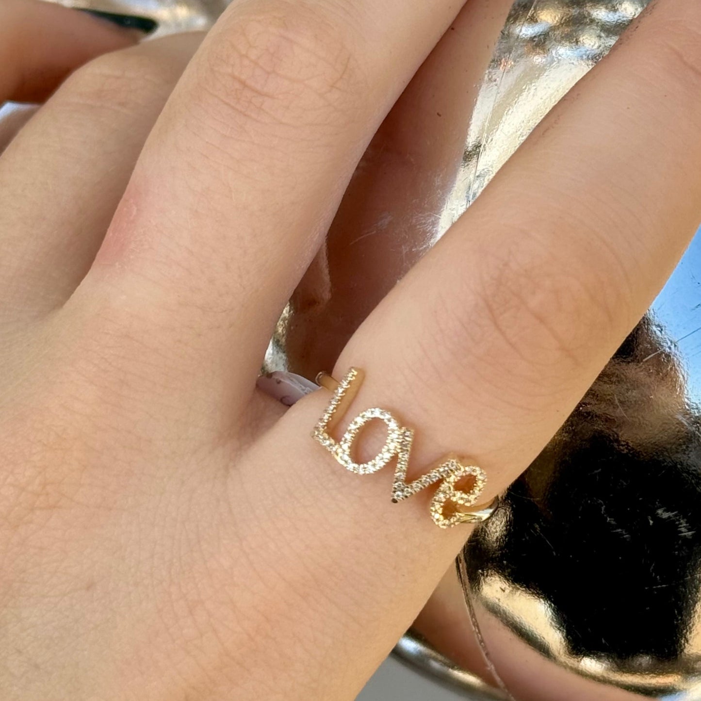 LOVE  Gold DIamond Ring