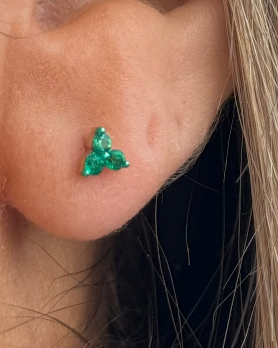 emerald stud gold green rhodium  @dylanjamesjewelry.com
