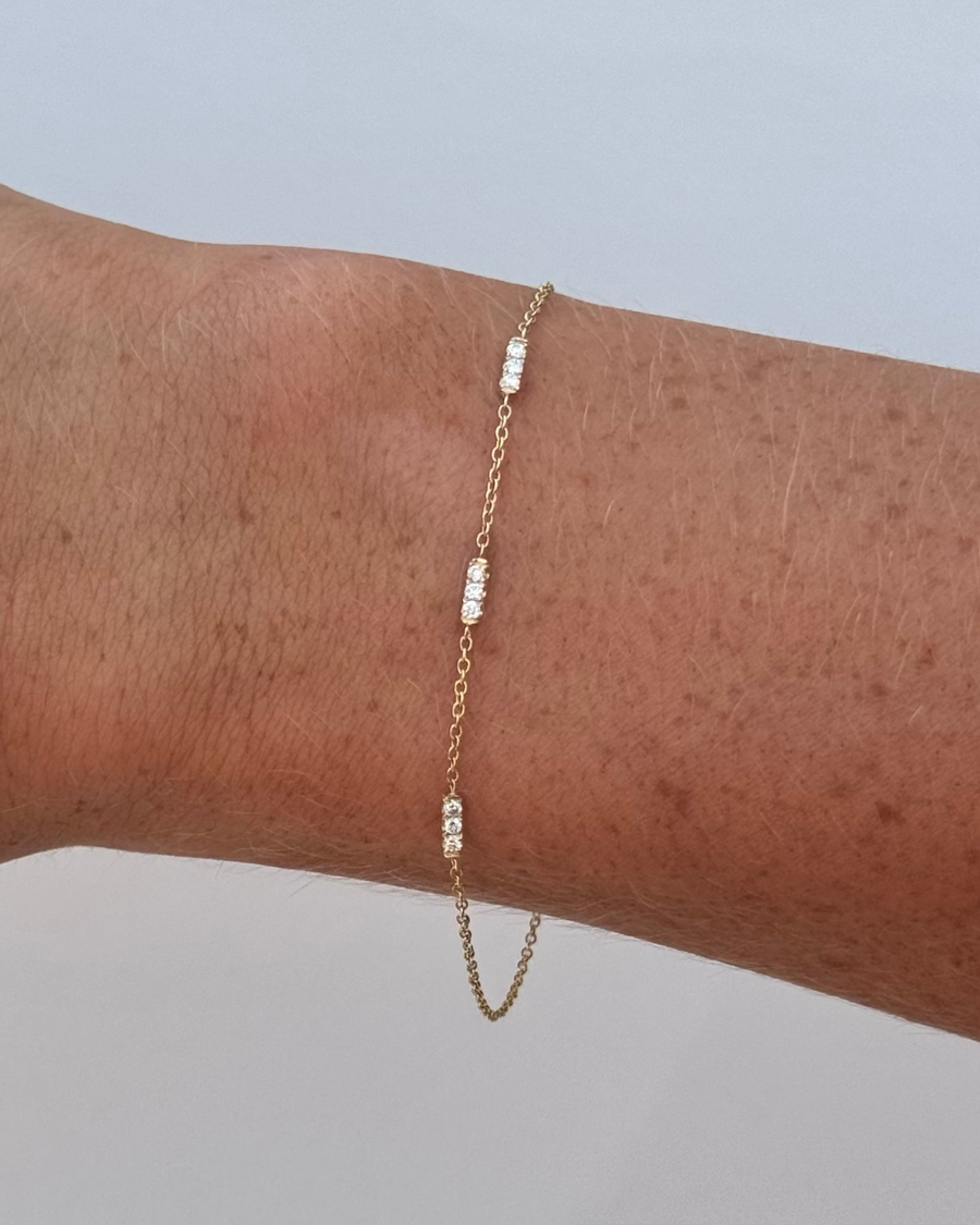HORTENSE Triple Candy Gold Diamond Bracelet
