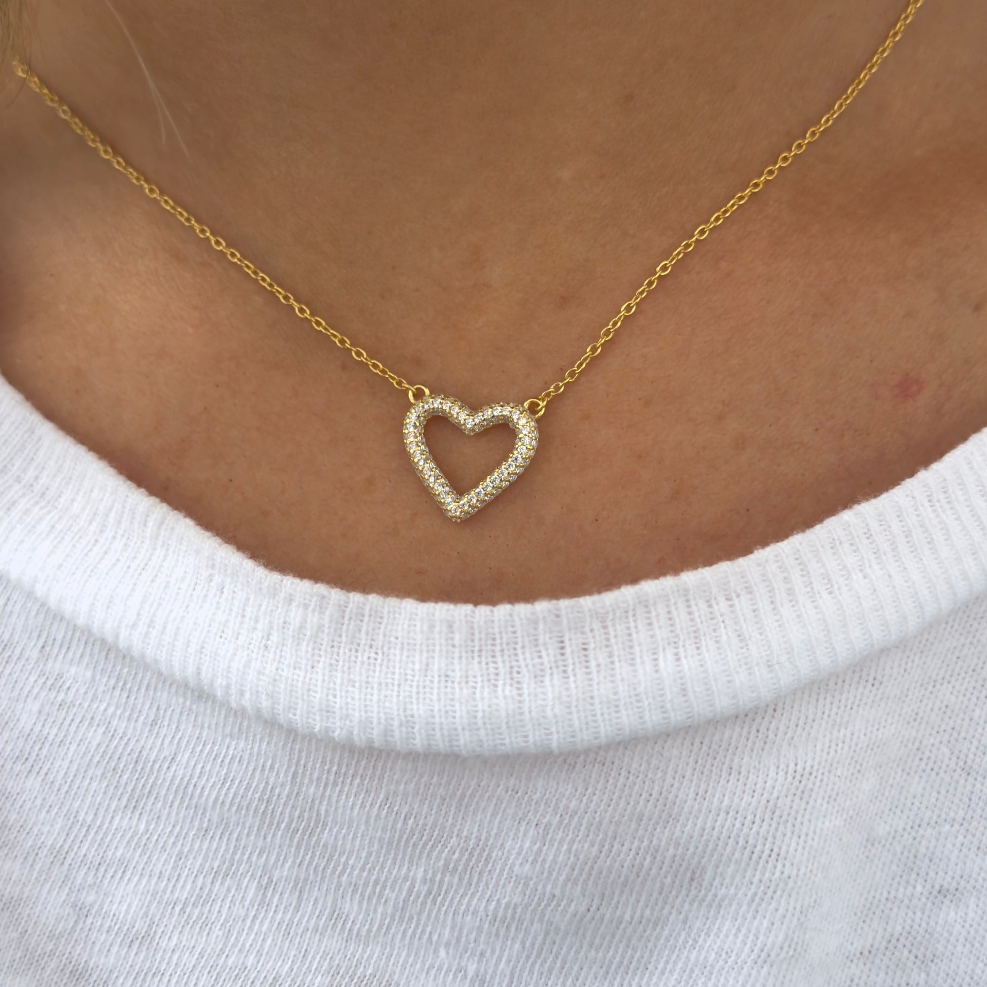 gold plated diamond heart @dylanjamesjewelry.com