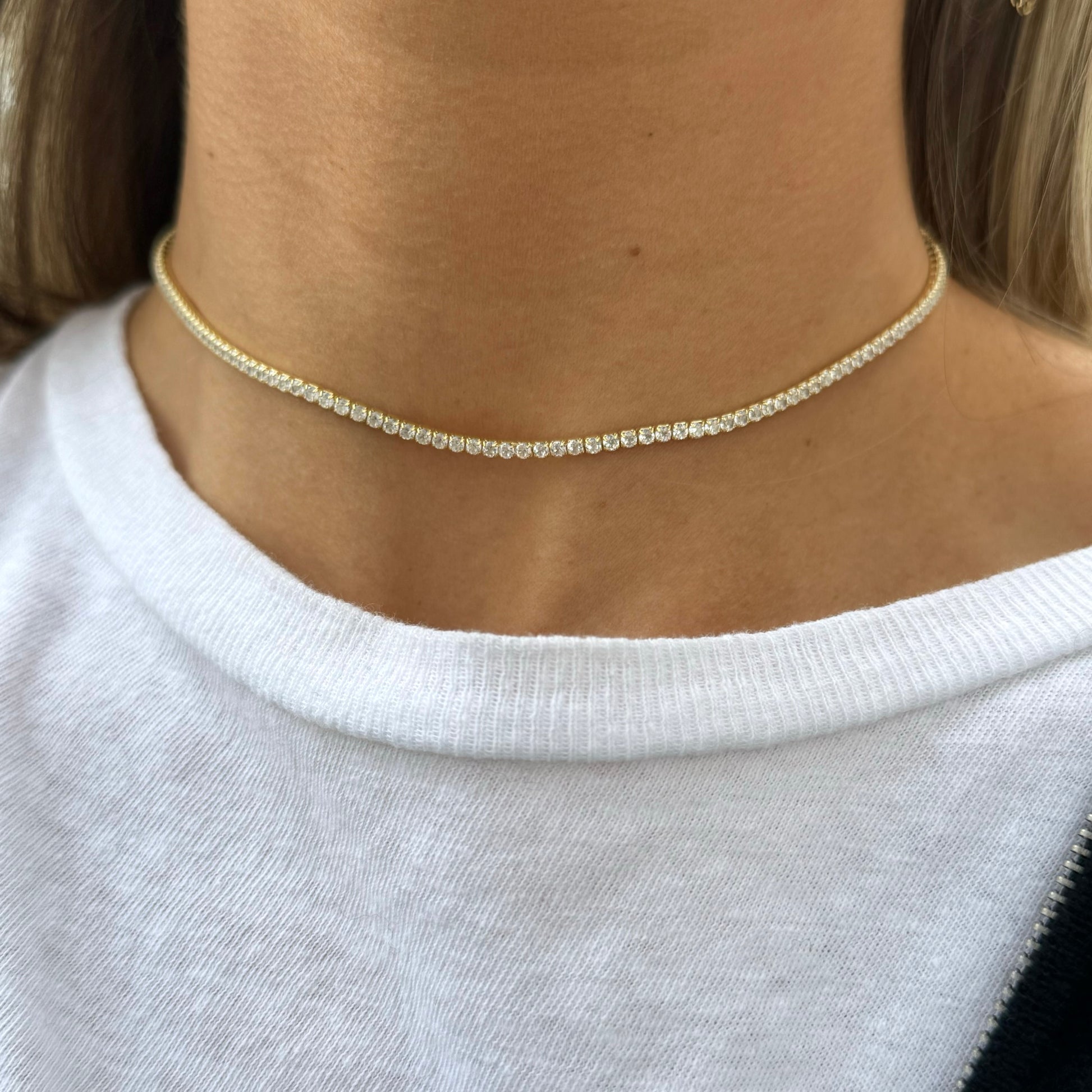 gold diamond choker necklace @dylanjamesjewelry.com