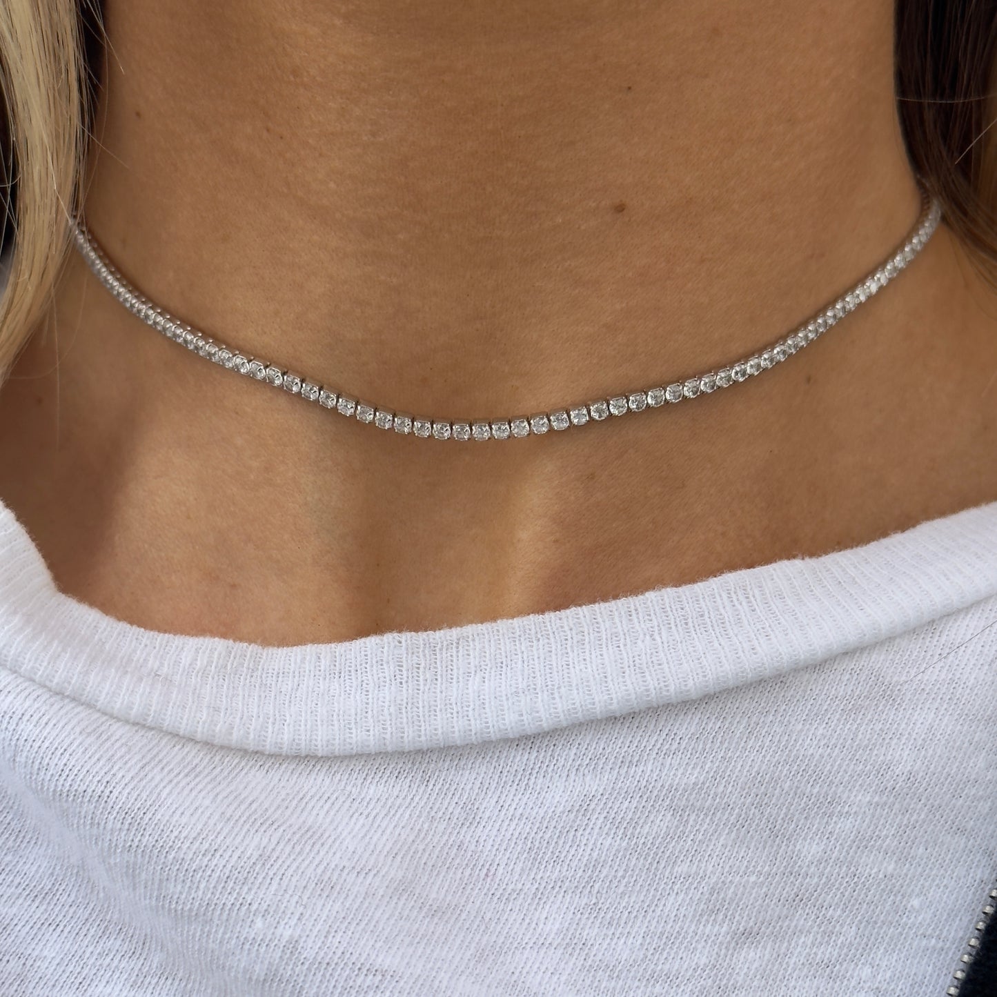 white gold diamond choker necklace  @dylanjamesjewelry.com