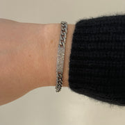 silver diamond id chain bracelet @dylanjamesjewelry.com