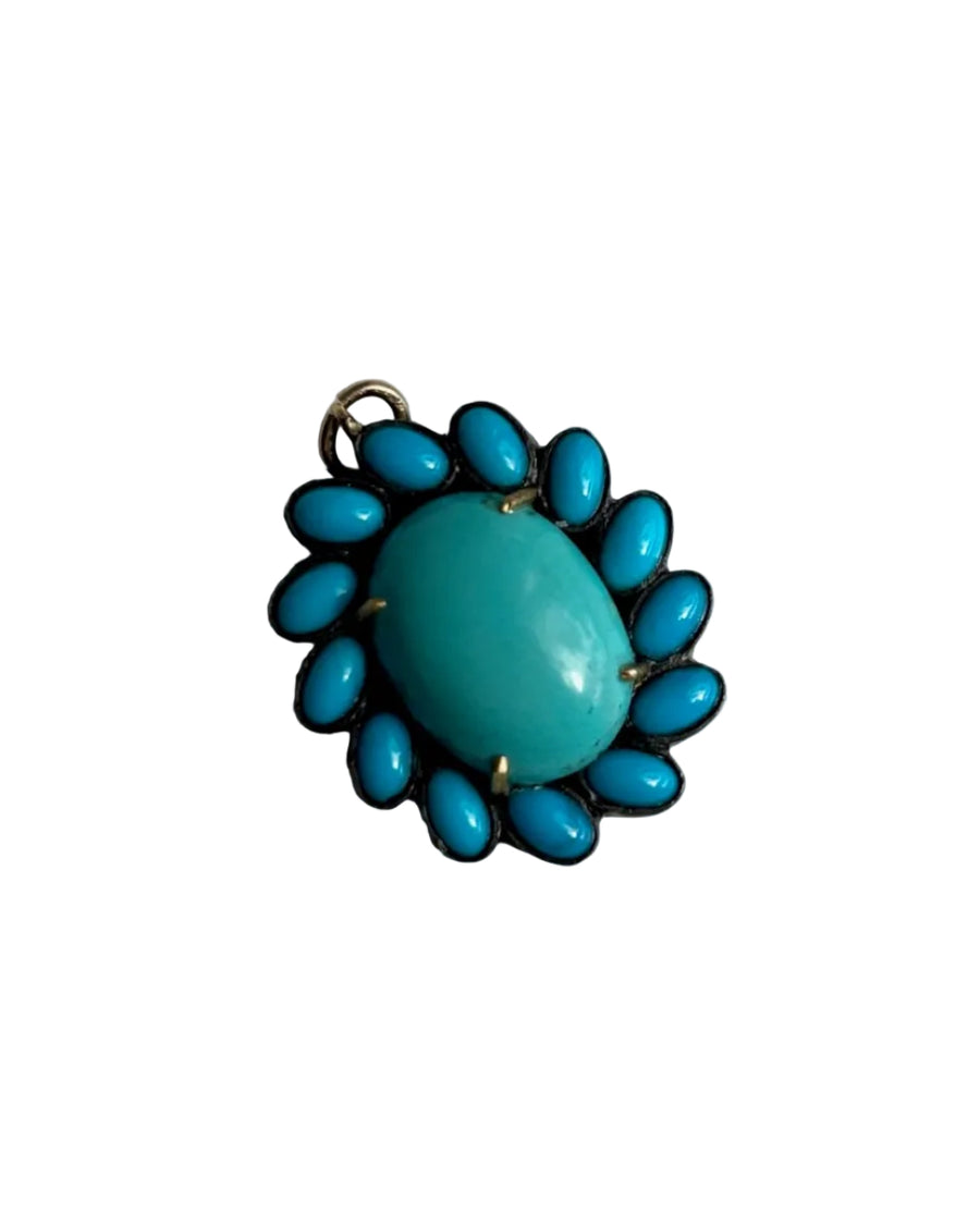 Turquoise pendant on a light gray background