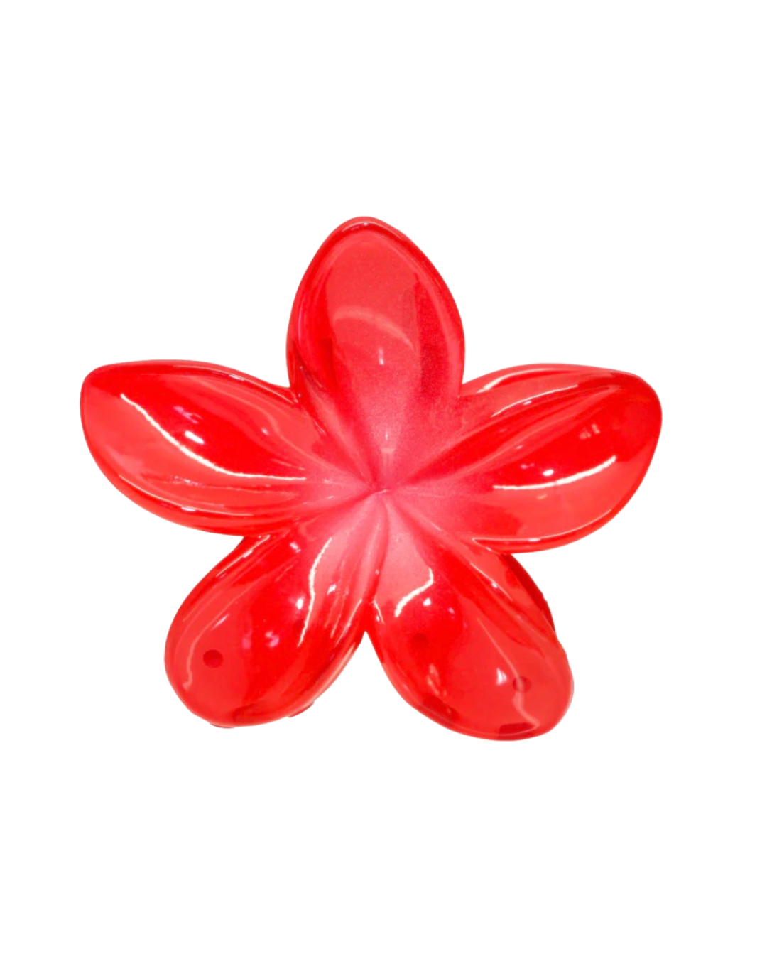 Red flower-shaped object on a white background
