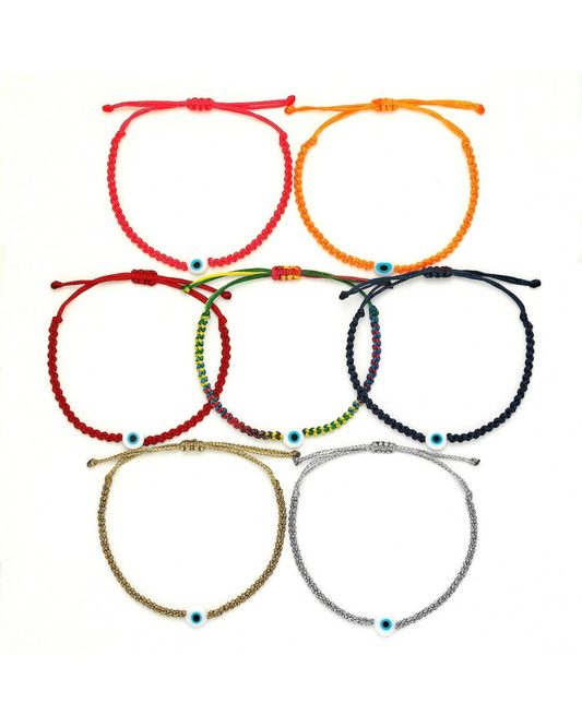 OIYA Gold Evil Eye Braided Bead Bracelet