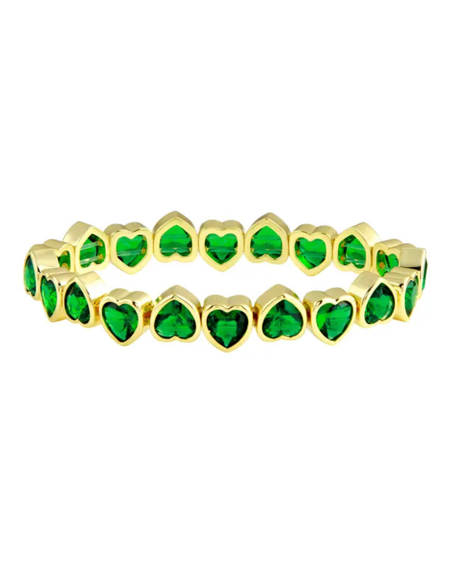 JTG Mini Green Stretchy Heart Bracelet