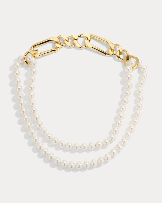 LILI CLASPE Quinn Gold Pearl Necklace