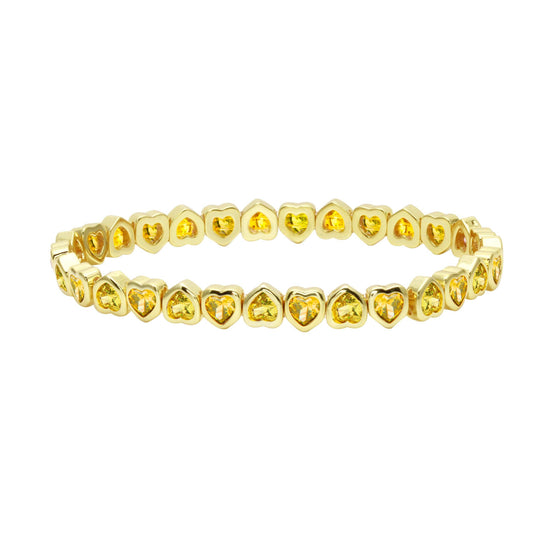 MINI Yellow Stretchy Bezel Heart Bracelet