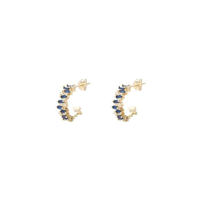 diamond sahhire post gold earrings  @dylanjamesjewelry.com