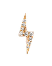 yellow gold diamond lightening bolt flat back stud earring  @dylanjamesjewelry.com