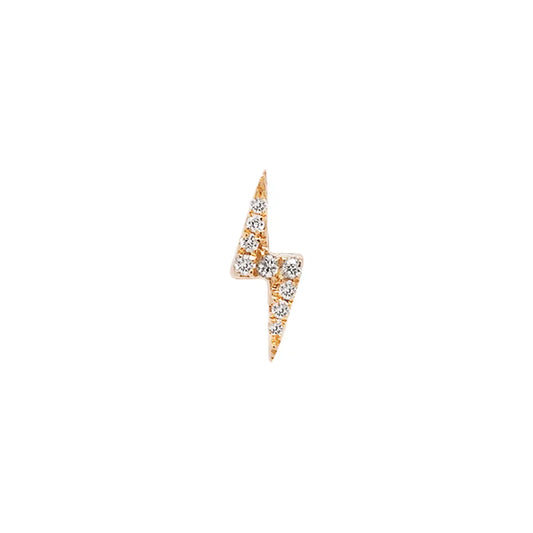 yellow gold diamond lightening bolt flat back stud earring  @dylanjamesjewelry.com