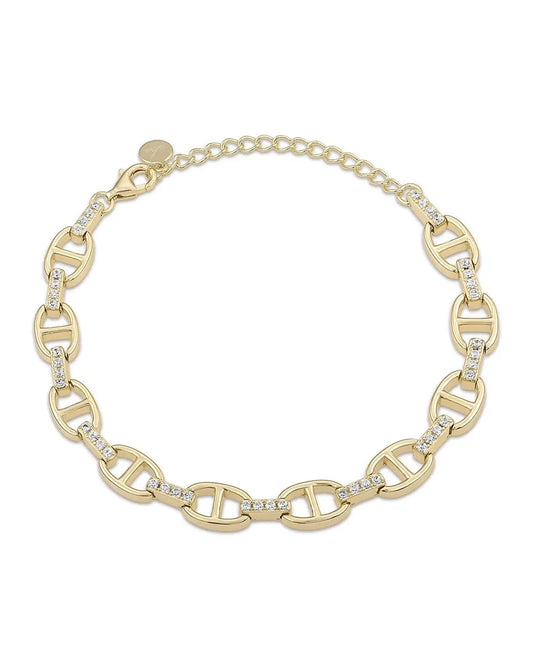 diamond gold link bracelet