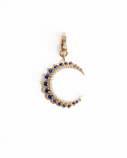 BLAKE Diamond Sapphire Crescent Pendant