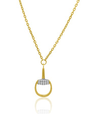The AIRA BUD Gold Diamond Necklace is a 14kt yellow gold piece with a circular pendant adorned with a row of sparkling stones, offering elegance comparable to diamonds.