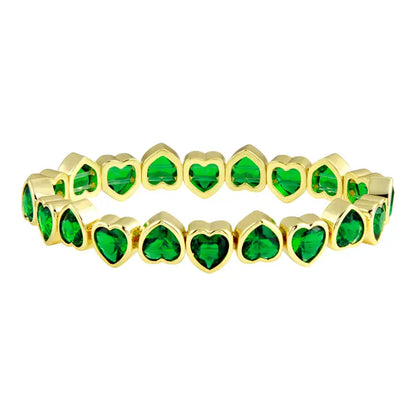 MINI Green Stretchy Heart Bracelet