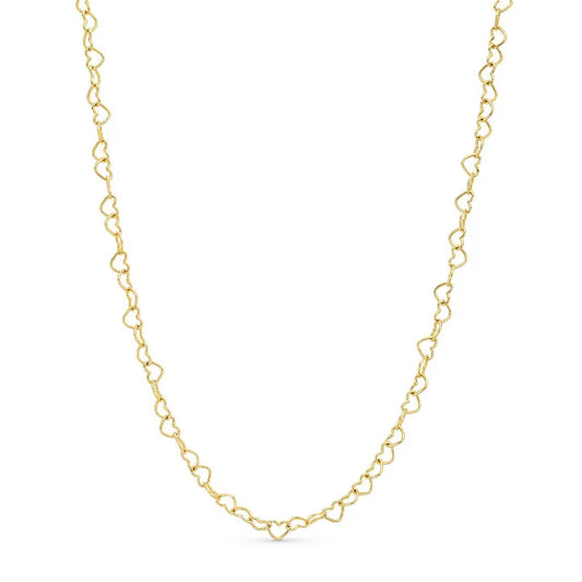 14kt yellow gold heart link chain  @dylanjamesjewelry.com