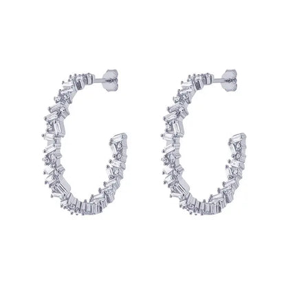 diamond baguette hoop earrings @dylanjamesjewelry.com