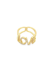 gold cz wide "love "ring