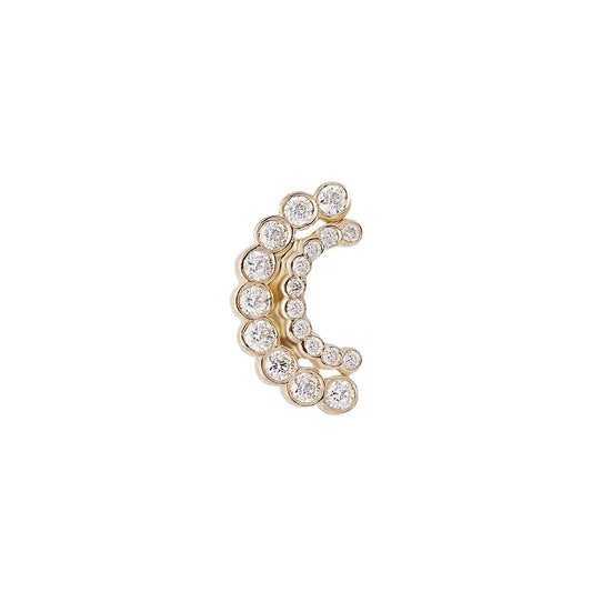 14kt diamond two row crescent flat back stud earrings  @dyalnjamesjewelry.com