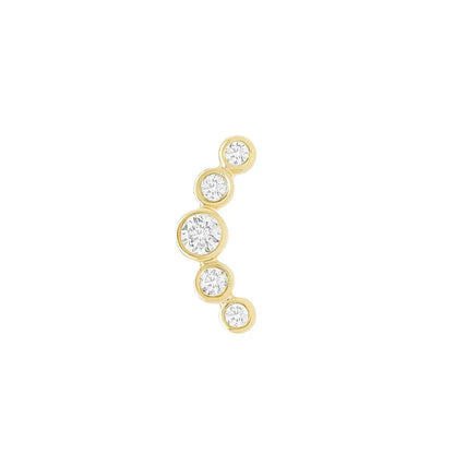 yellow gold 5 diamond stud flat back earrings  @dylanjamesjewelry.com