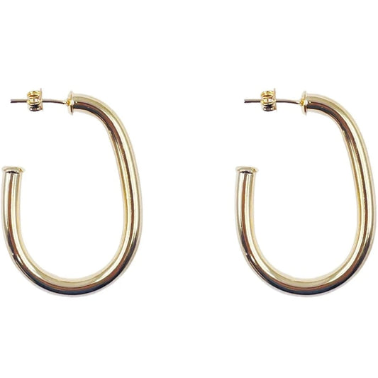 gold open oval hoop earrings  @dylanajmesjewelry.com