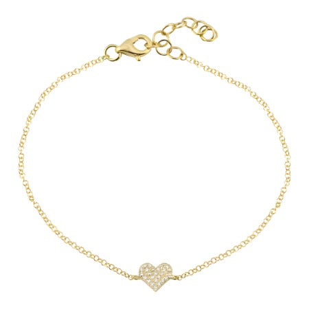 14kt gold diamond heart bracelet @dylanjamesjewelry.com