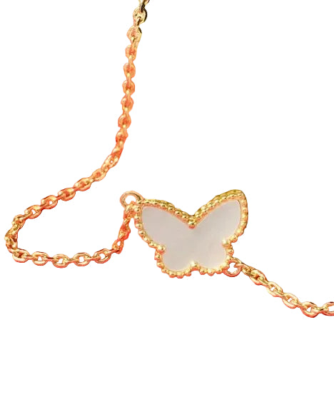 mother of pearl mini butterfly on chain