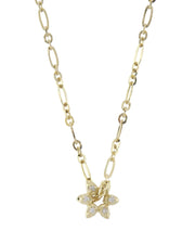 metier by tomfoolery adjustable gold chain with diamond flower pendant   @dylanjamesjewelry.com
