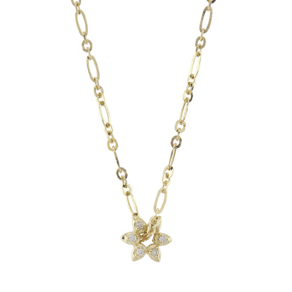 metier by tomfoolery adjustable gold chain with diamond flower pendant   @dylanjamesjewelry.com