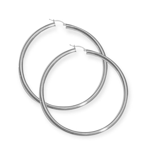 HEATHER Silver Hoop Earrings