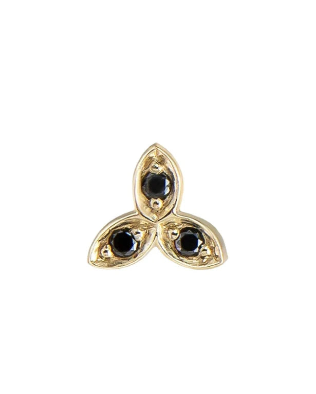gold black diamond stud earring @dylanjamesjewelry.com