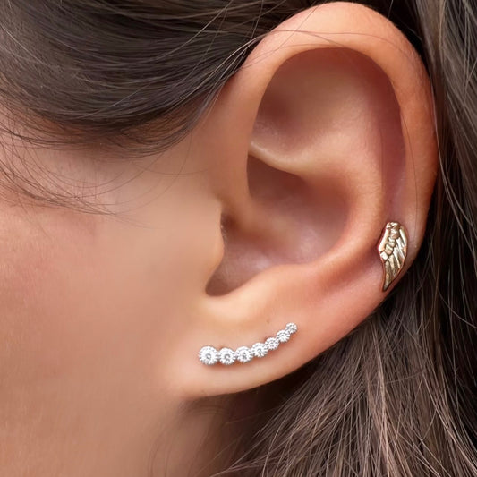 white gold diamond climber earring