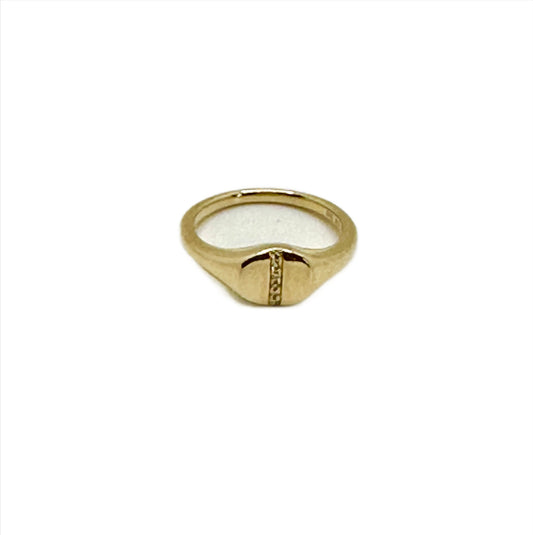 yellow gold diamond pinky ring @dylanjamesjewelry.com