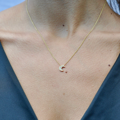 RILEY  Diamond Moon Necklace