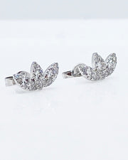 14kt white gold diamond lotus flower stud earrings  @dylanjamesjewelry.com