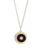 gold diamond enamel charm necklace @dylanajmesjewelry.com