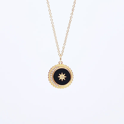 gold diamond enamel charm necklace @dylanajmesjewelry.com