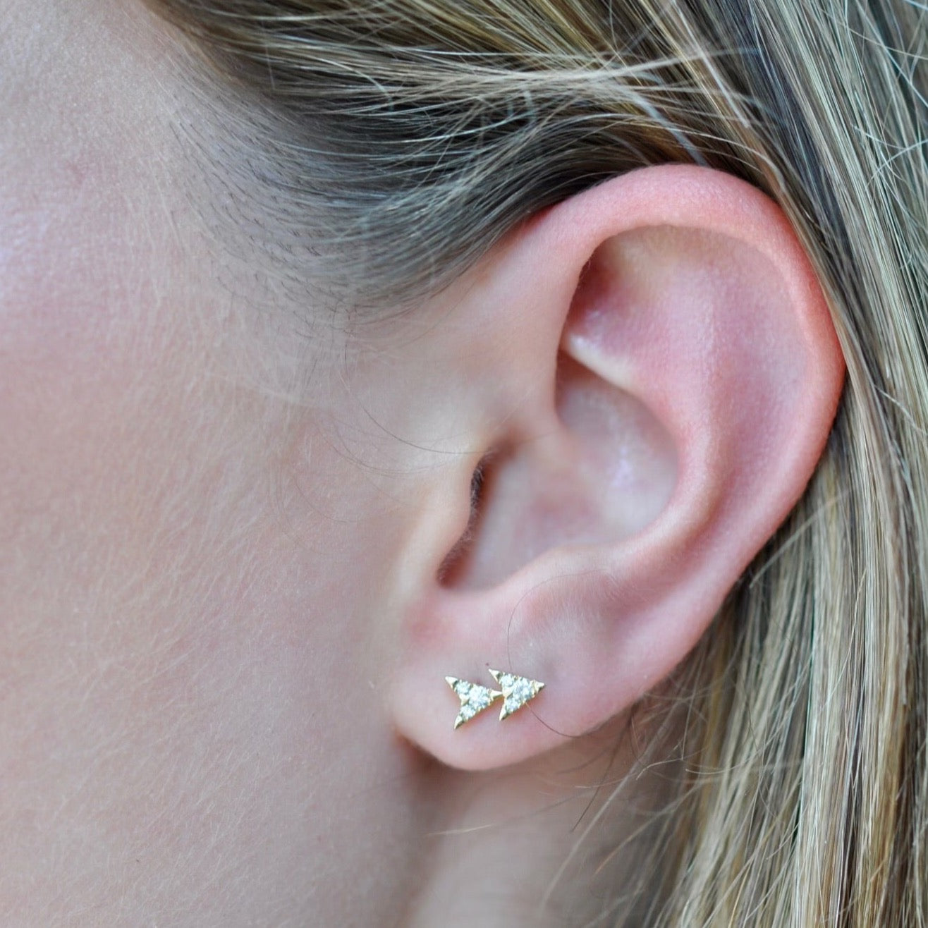 SKY TWO Diamond Stud Earrings
