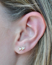 SKY TWO Diamond Stud Earrings