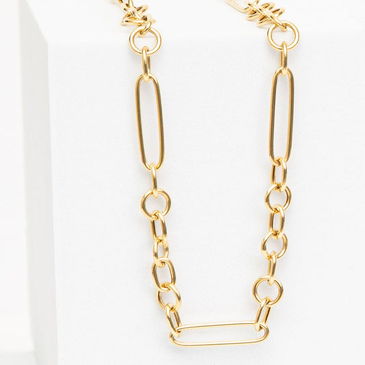 yellow gold open link 7-1 long chain necklace   @dylanjamesjewelry.com