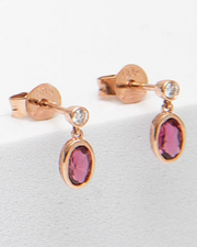 rose gold diamond pink tourmaline stud earrings   @dylanjamesjewelry.com