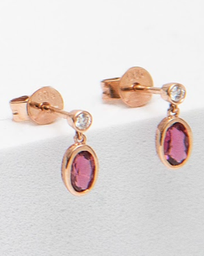 rose gold diamond pink tourmaline stud earrings   @dylanjamesjewelry.com