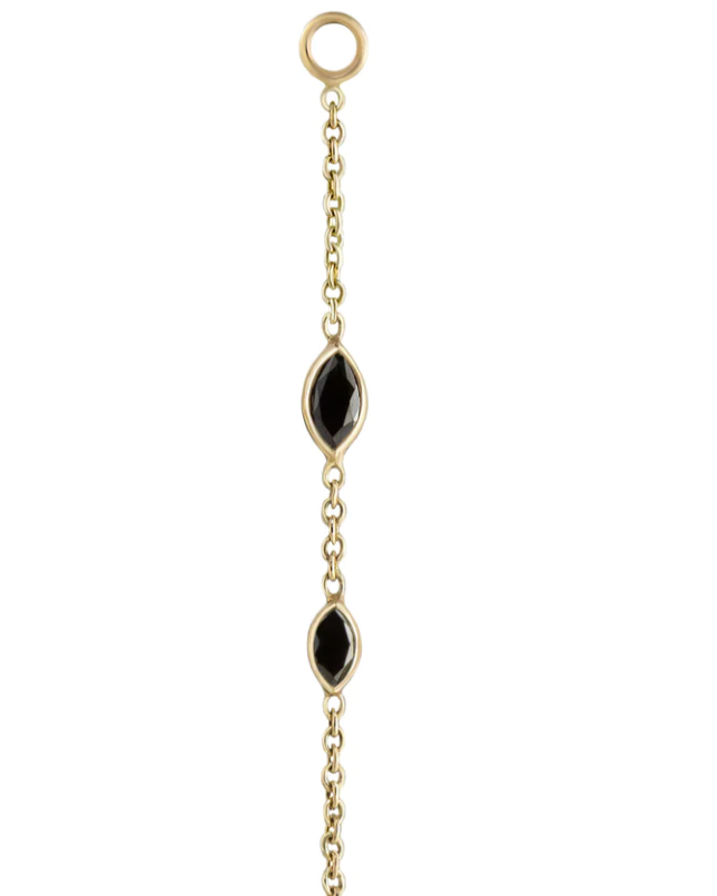gold bkack diaomnd add on chain for hoops or studs @dylanjamesjewelry.com