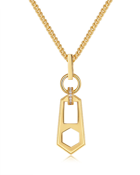 ZIPPER Pendant Gold Necklace
