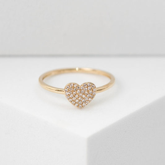 14kt yellow gold diamond heart ring  @dylanjamesjewelry.com
