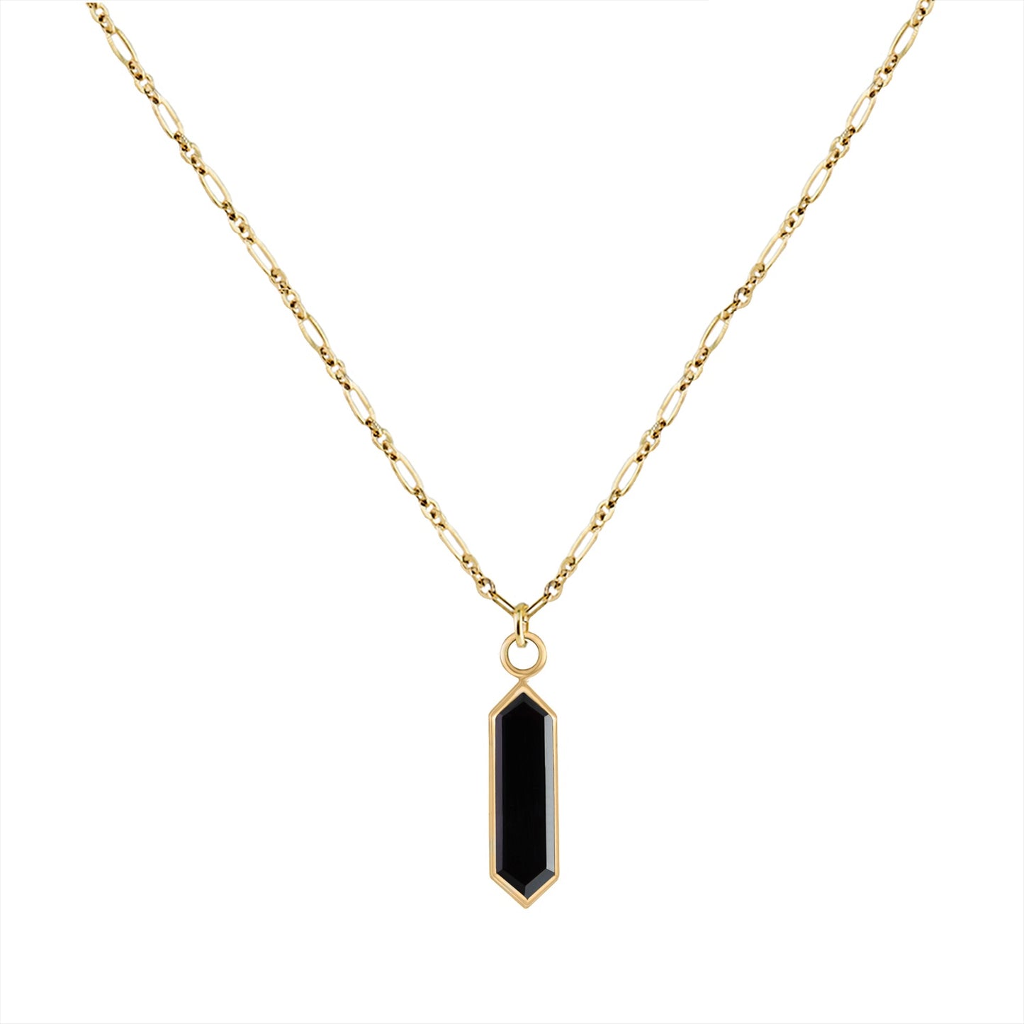 ROMA Adjustable Chain Necklace + Black Spinel Plaque