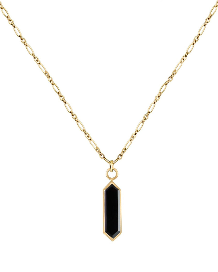 metier by tomfoolery  adjustable chain with gold onyx pendant  @dylanjamesjewelry.com